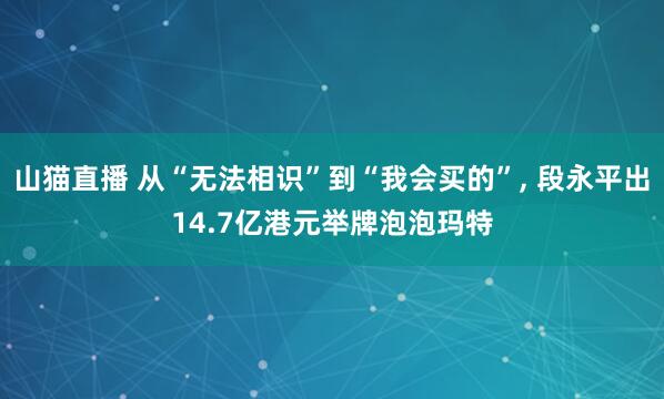 山猫直播 从“无法相识”到“我会买的”, 段永平出14.7亿港元举牌泡泡玛特