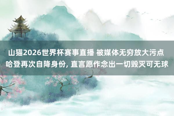 山猫2026世界杯赛事直播 被媒体无穷放大污点 哈登再次自降身份, 直言愿作念出一切毁灭可无球