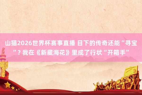 山猫2026世界杯赛事直播 目下的传奇还能“寻宝”? 我在《新藏海花》里成了行状“开箱手”