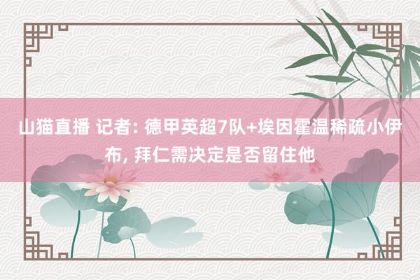 山猫直播 记者: 德甲英超7队+埃因霍温稀疏小伊布, 拜仁需决定是否留住他