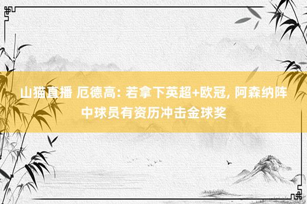 山猫直播 厄德高: 若拿下英超+欧冠, 阿森纳阵中球员有资历冲击金球奖