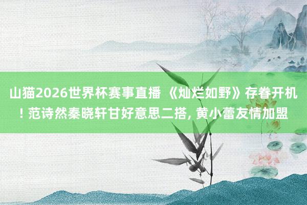 山猫2026世界杯赛事直播 《灿烂如野》存眷开机! 范诗然秦晓轩甘好意思二搭, 黄小蕾友情加盟