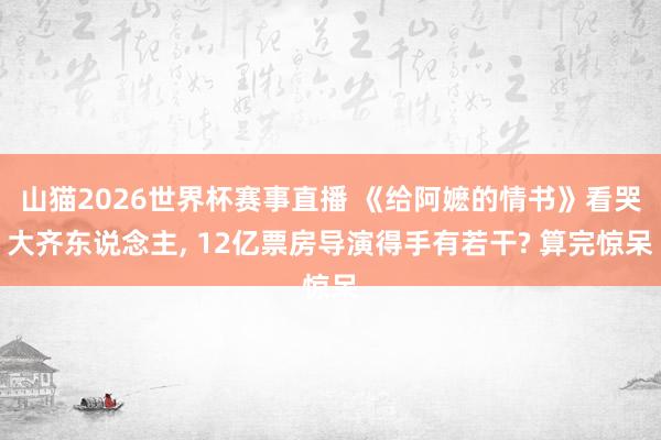 山猫2026世界杯赛事直播 《给阿嬷的情书》看哭大齐东说念主, 12亿票房导演得手有若干? 算完惊呆