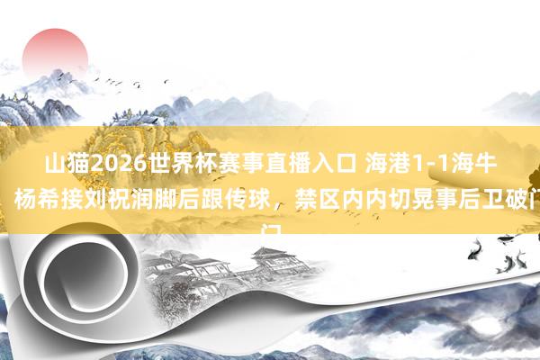 山猫2026世界杯赛事直播入口 海港1-1海牛!杨希接刘祝润脚后跟传球,禁区内内切晃事后卫破门
