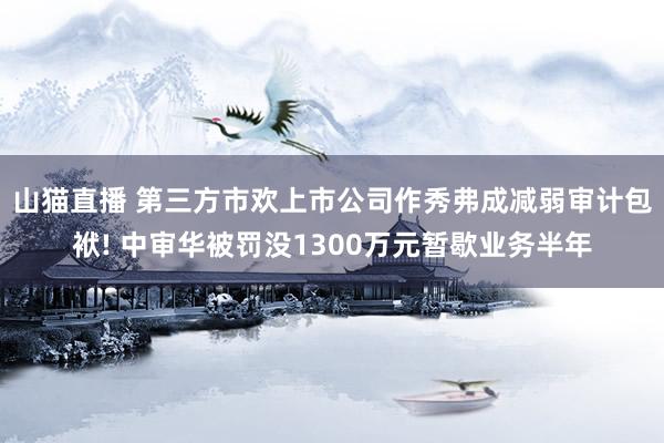 山猫直播 第三方市欢上市公司作秀弗成减弱审计包袱! 中审华被罚没1300万元暂歇业务半年