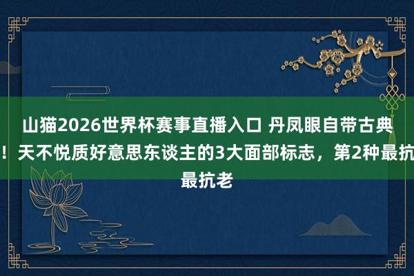 山猫2026世界杯赛事直播入口 丹凤眼自带古典韵!天不悦质好意思东谈主的3大面部标志,第2种最抗老