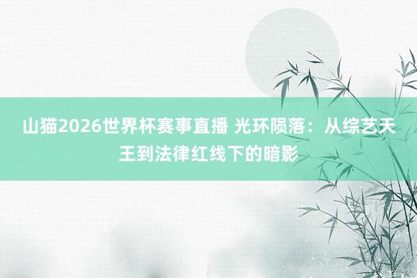 山猫2026世界杯赛事直播 光环陨落:从综艺天王到法律红线下的暗影