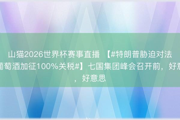 山猫2026世界杯赛事直播 【#特朗普胁迫对法国葡萄酒加征100%关税#】七国集团峰会召开前,好意思