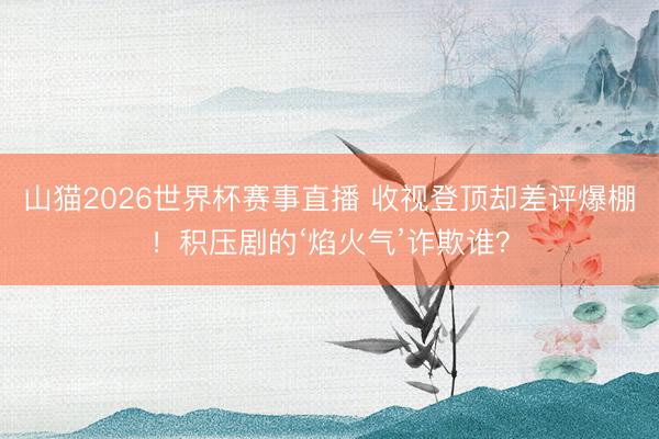 山猫2026世界杯赛事直播 收视登顶却差评爆棚!积压剧的‘焰火气’诈欺谁?