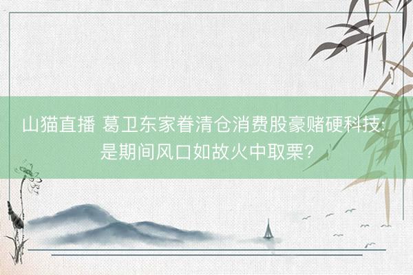 山猫直播 葛卫东家眷清仓消费股豪赌硬科技: 是期间风口如故火中取栗?
